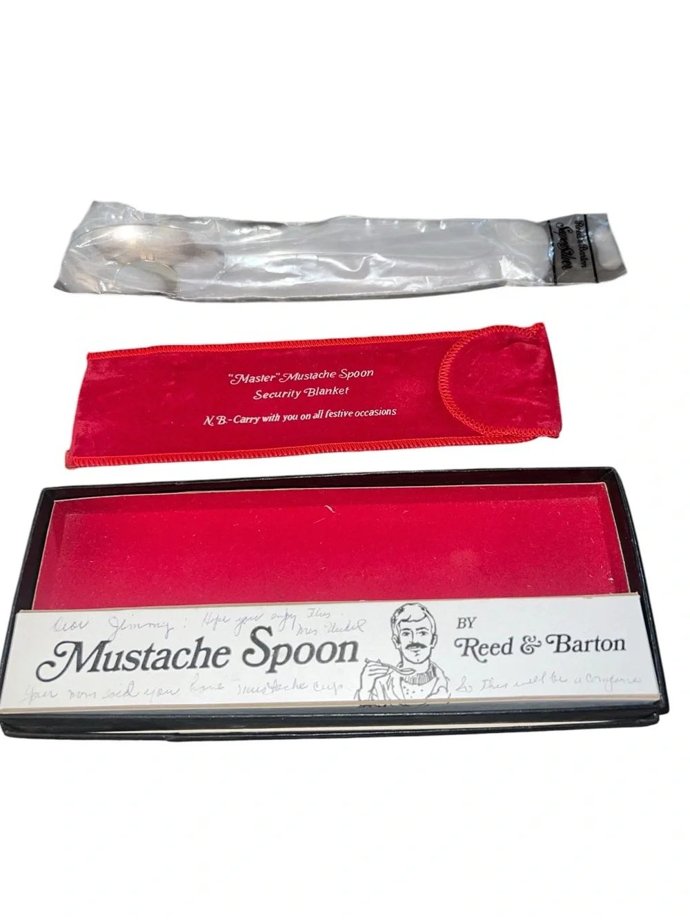 VTG Reed & Barton Mustache Spoon Silverplate SEALED & COMPLETE
